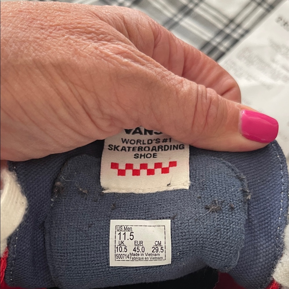 Vans Blue and White High-Top Sneakers - Picture 4 of 5